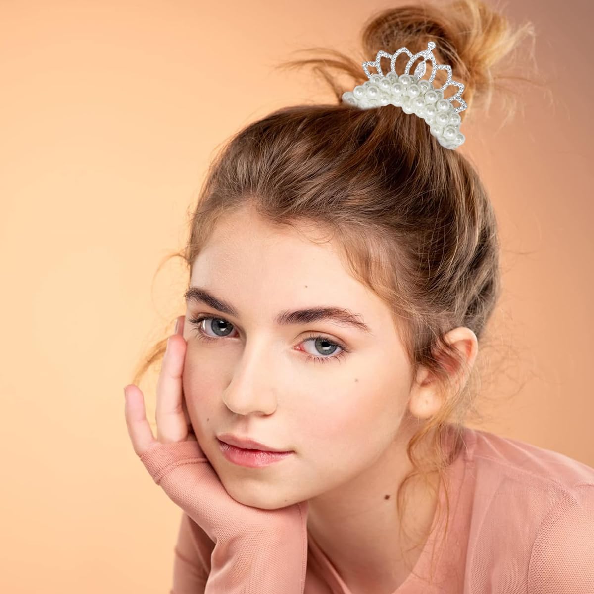 MAYCREATE 4pcs Hair Tie Elastic Scrunchies for Girls Crown Pearl Scrunchies Hair Accessories Hair Ropes for Hair Bun, Ponytail Gift for Girls MAYCREATE 4pcs Hair Tie Elastic Scrunchies for Girls Crown Pearl Scrunchies Hair Accessories Hair Ropes for Hair Bun, Ponytail Gift for Girls